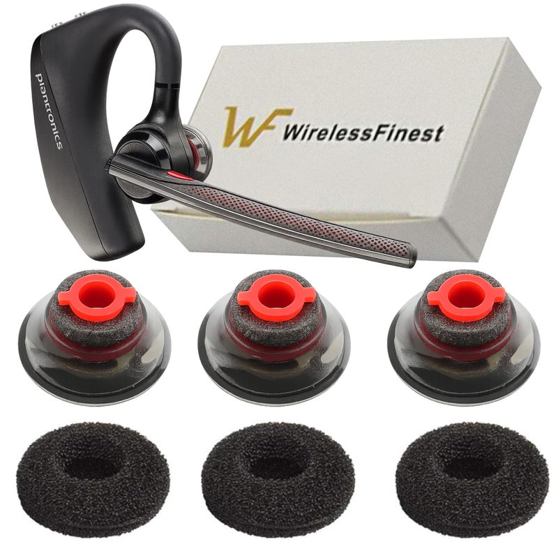 WirelessFinest 3X Ultra Comfort Eartips Ear Buds Replacement Earphone Ear Tips Kits Earpads Foam Set Cushion for Plantronics Voyager 5200 5220 5210 Series Bluetooth Headset Headphone (Medium M) - Image 1